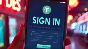 Sign-in screen on a mobile app.