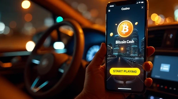 A smartphone displaying the Bitcoin Cash app interface, showcasing cryptocurrency transactions and wallet features.